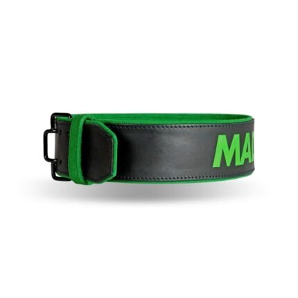 MADMAX Leather Quick Release Belt Black/Green (MFB-302)