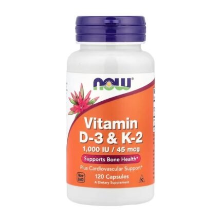 NOW FOODS Vitamin D3 & K2 - 120vcaps