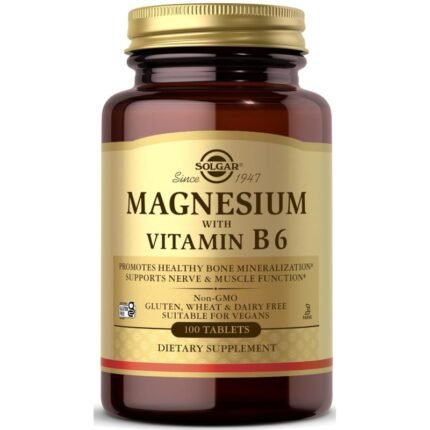 SOLGAR Magnesium with Vitamin B6, 100 Tablets